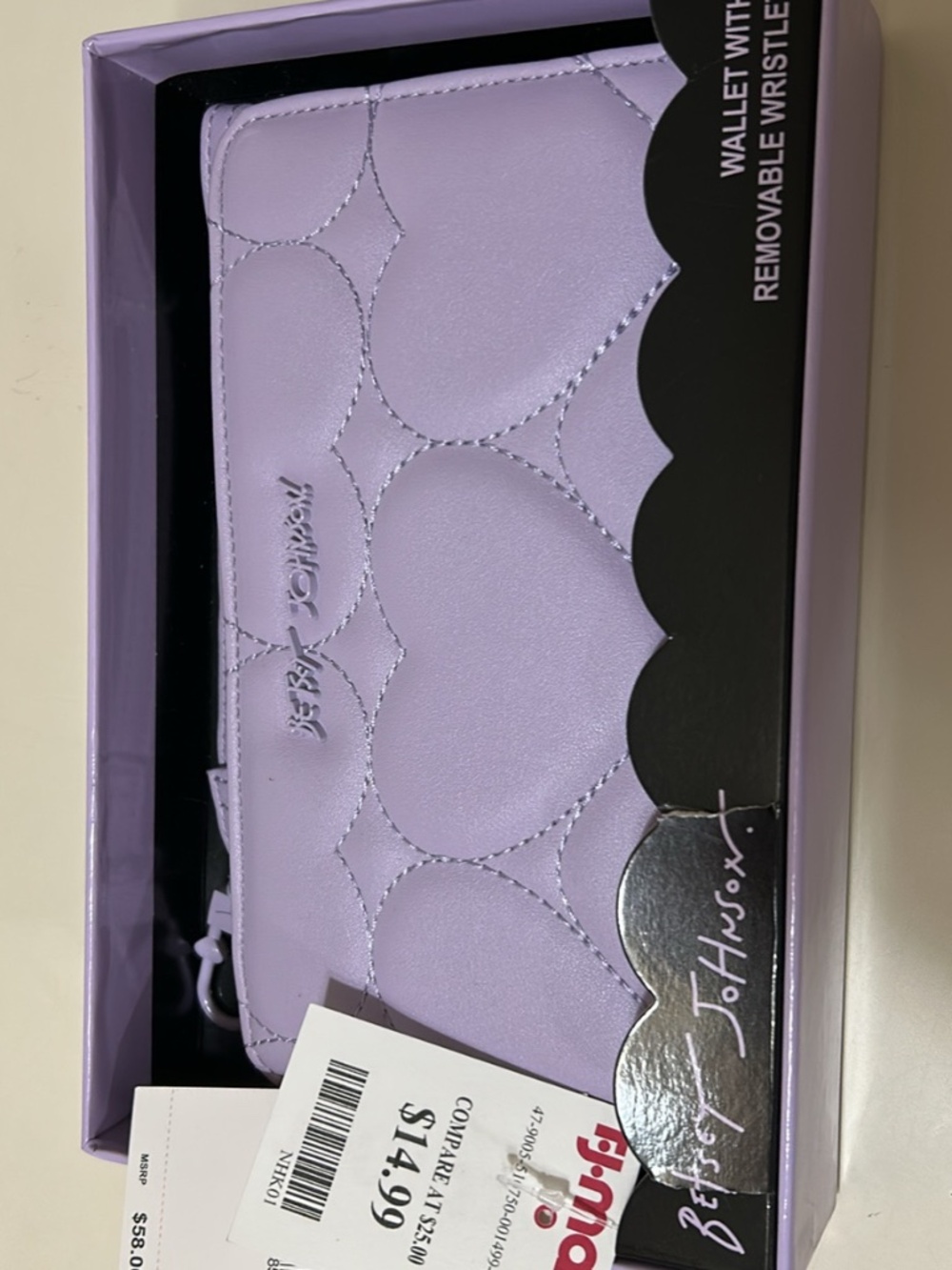 Betsey Johnson Wallet with Removable Wristlet Purple - Picture 3 of 3